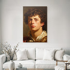 Junger Mann Mit Lockigem Haar Portrait Kunst Bild