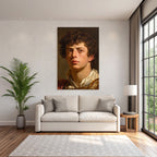 Junger Mann Mit Lockigem Haar Portrait Kunst Bild