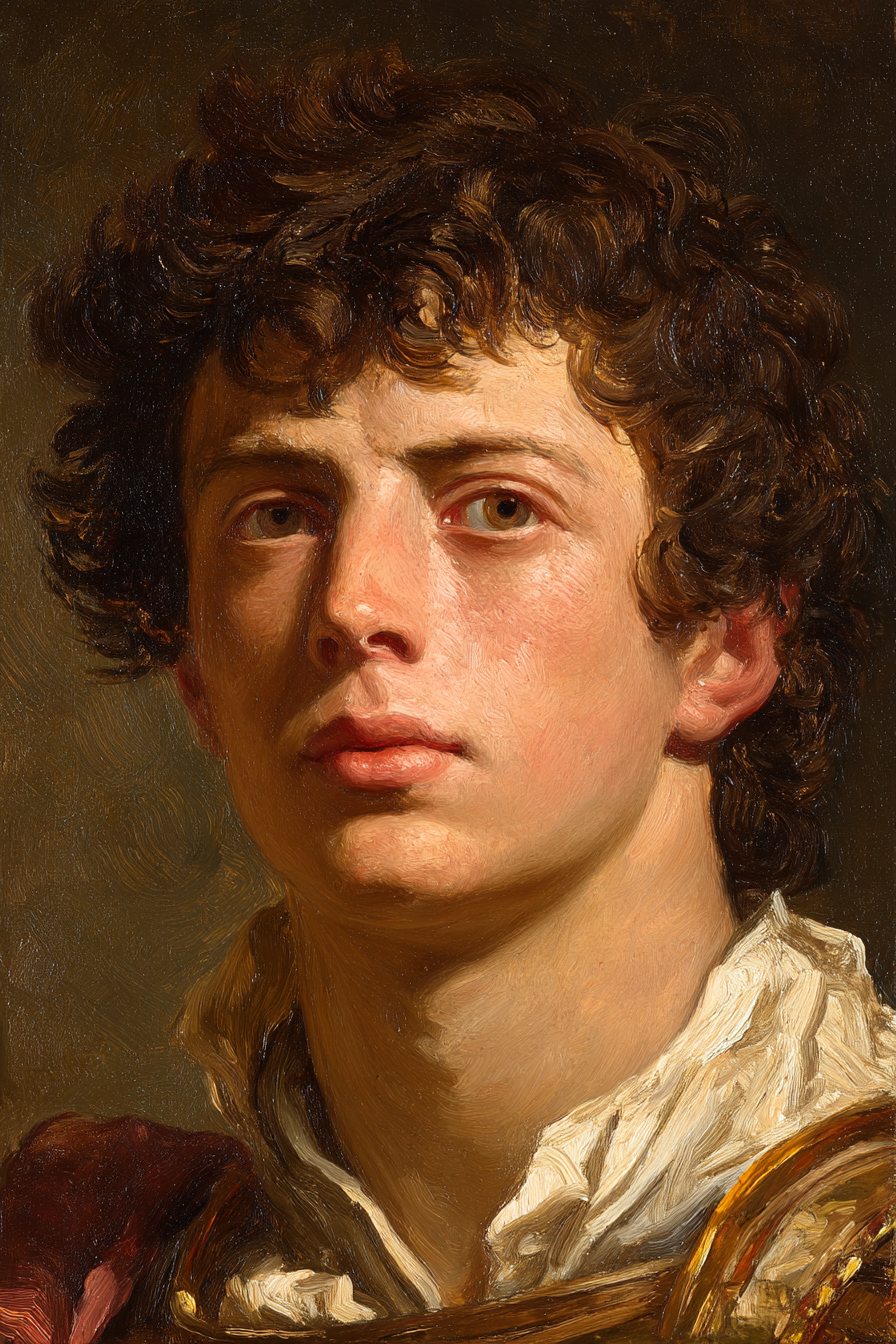 Junger Mann Mit Lockigem Haar Portrait Kunst Bild | Klassisch | Einrichtungsstile