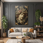 Kuenstlerische Darstellung Der Kunstvollen Bueste Mit Blumenmotiven
