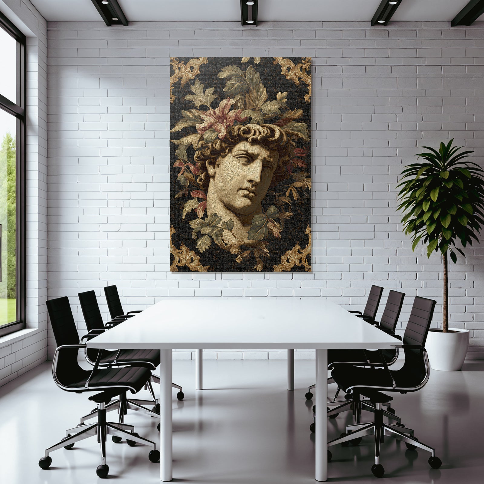 Kuenstlerische Darstellung Der Kunstvollen Bueste Mit Blumenmotiven