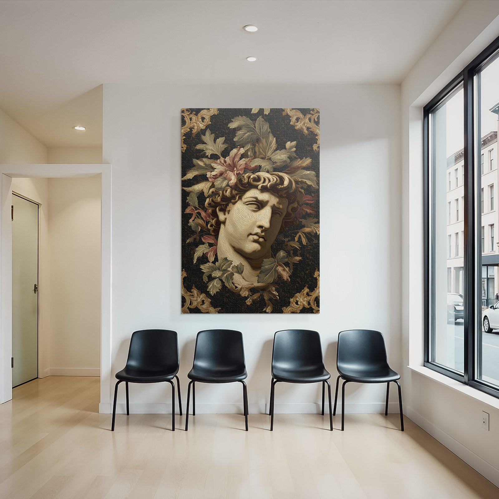Kuenstlerische Darstellung Der Kunstvollen Bueste Mit Blumenmotiven