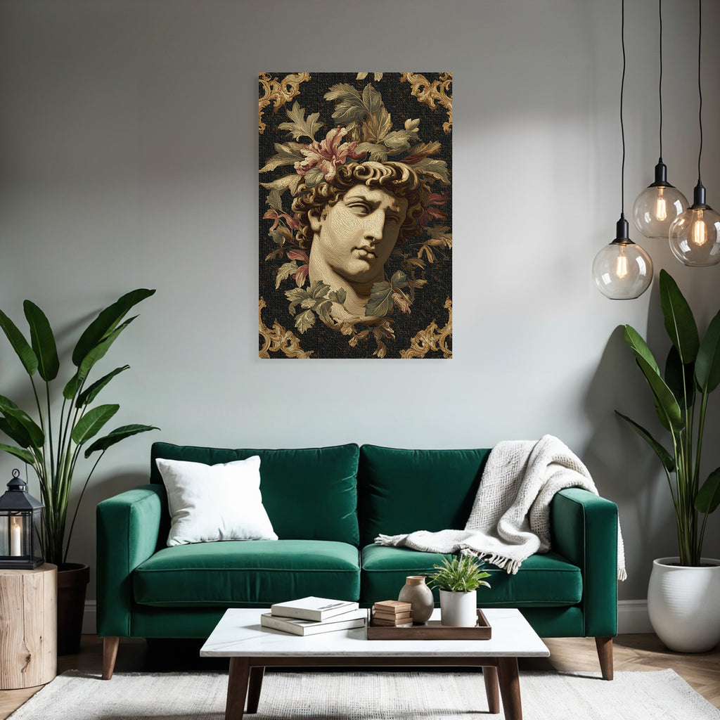 Kuenstlerische Darstellung Der Kunstvollen Bueste Mit Blumenmotiven