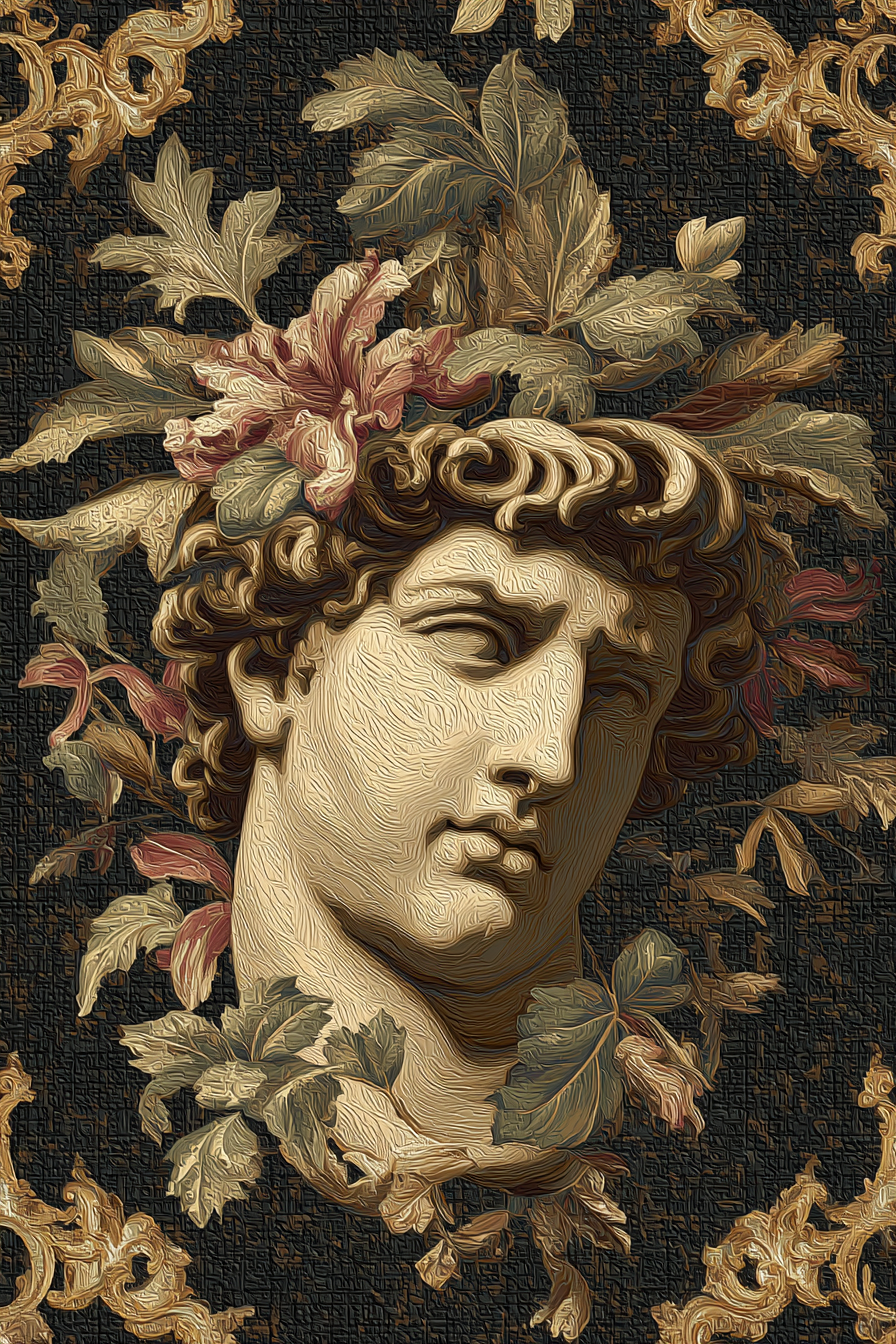 Kuenstlerische Darstellung Der Kunstvollen Bueste Mit Blumenmotiven | Klassisch | Einrichtungsstile