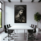 Maennlicher Figuren Portrait Mit Pferdekopf Und Blumen Kunstwerk
