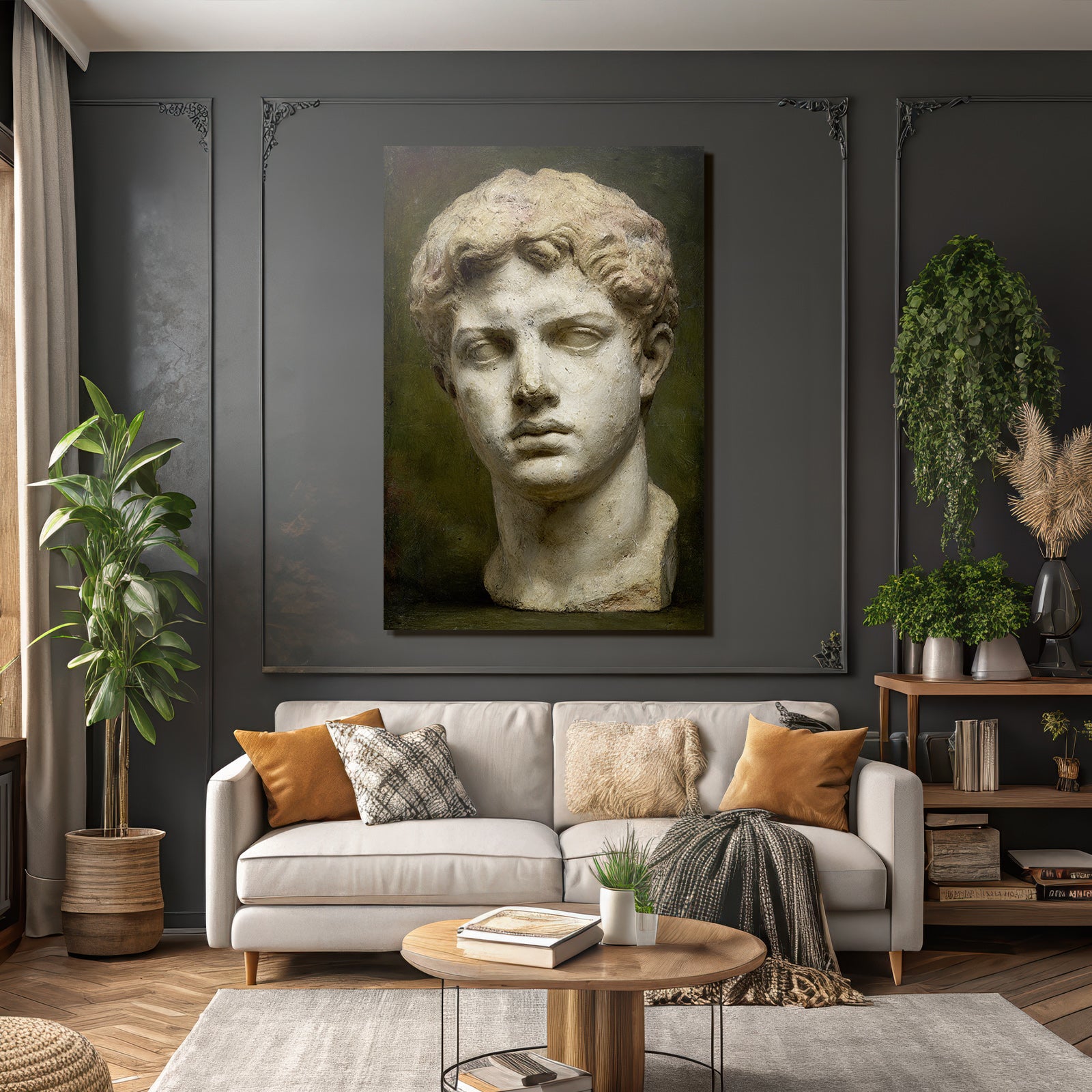 Maennlicher Kopf E Skulptur Antische Kunst