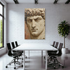 Naheaufnahme Skulptur Portrait Mannerliches Gestalt Mit Lockigem Haar