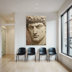Naheaufnahme Skulptur Portrait Mannerliches Gestalt Mit Lockigem Haar