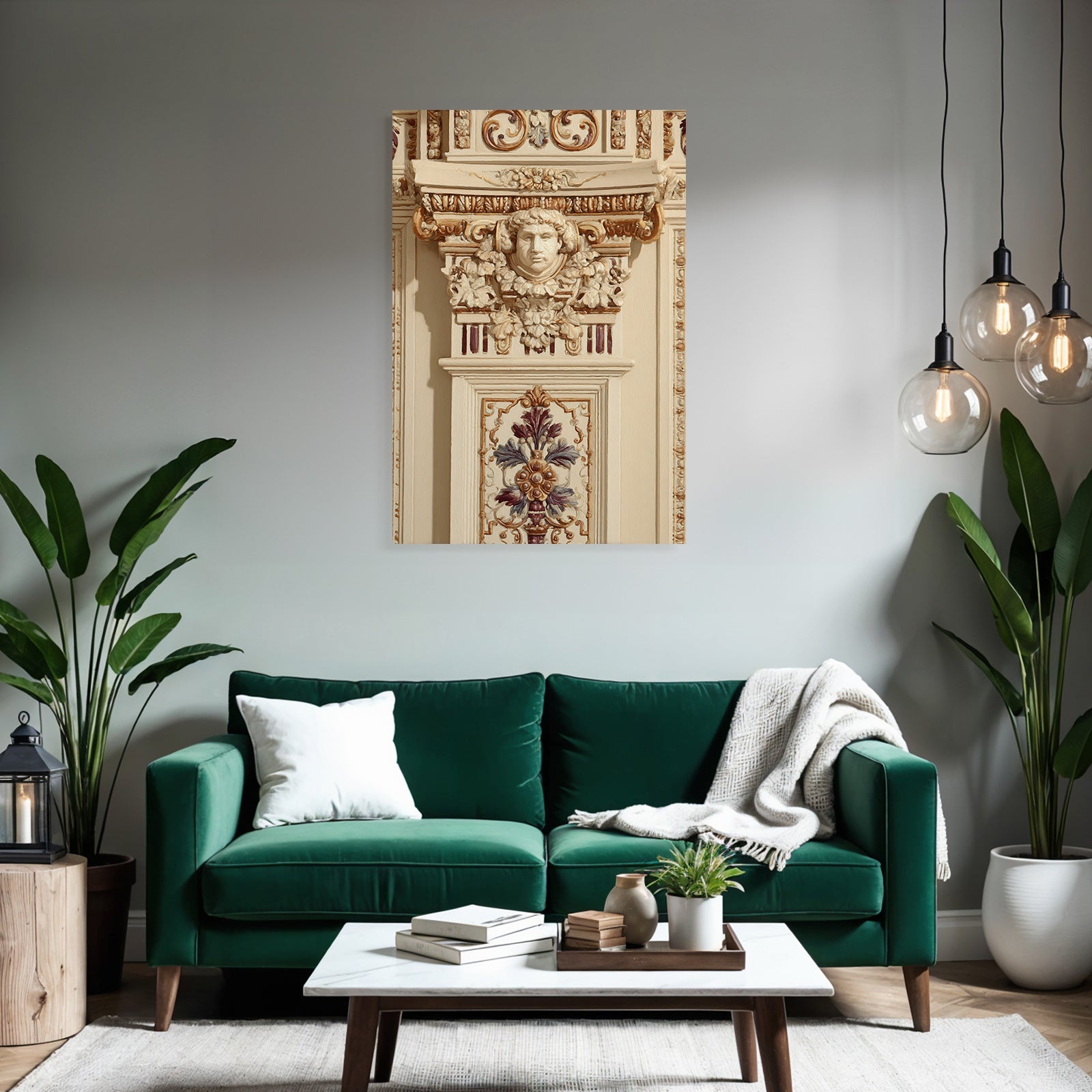 Ornate Architectural Decoration Mit Flora Und Relief Detail