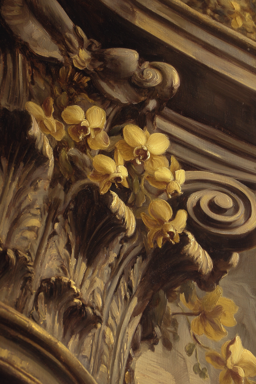Ornate Architectural Detail Mit Verzierten Blumen Und Blattwerk | Klassisch | Einrichtungsstile