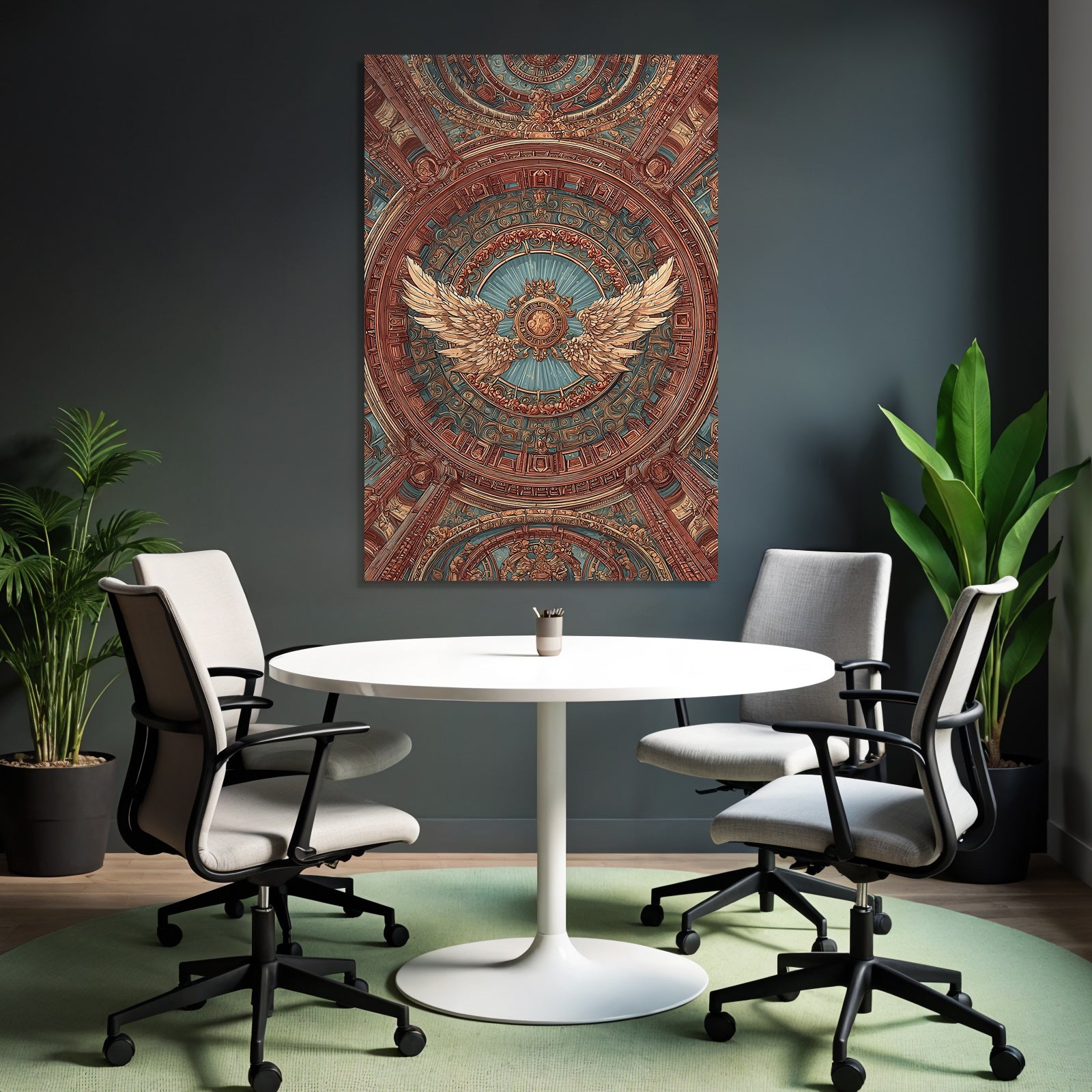 Ornate Decken Design Mit Wingem Emblem E Architektur