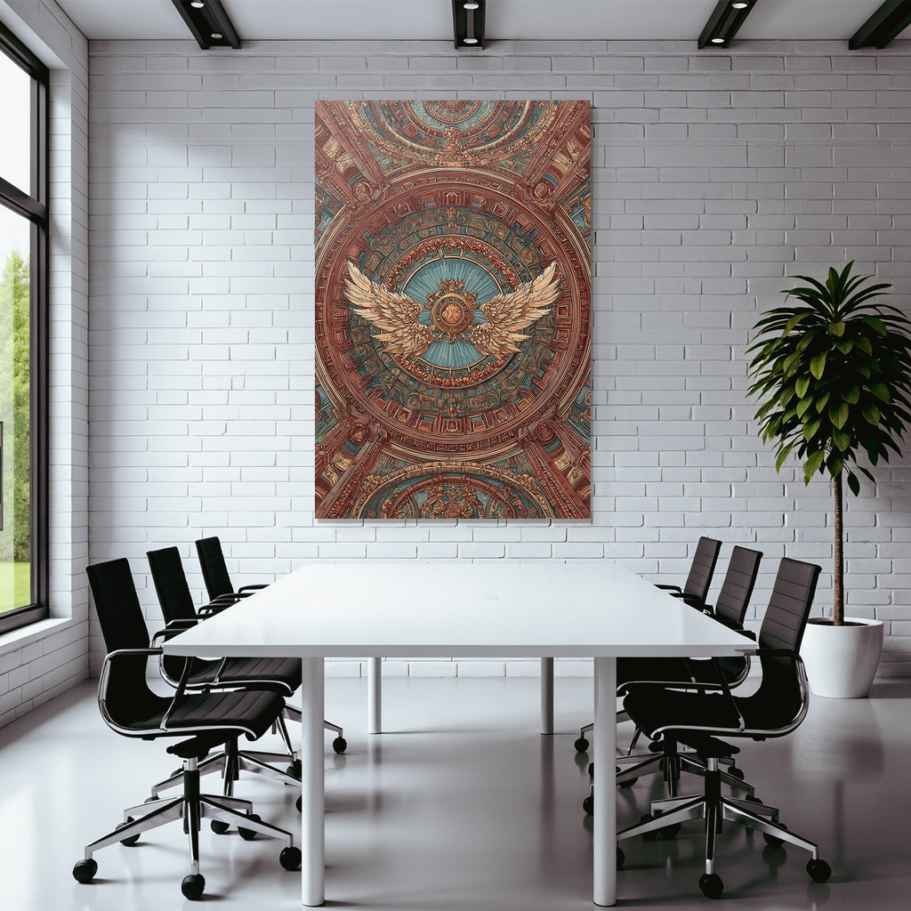 Ornate Decken Design Mit Wingem Emblem E Architektur