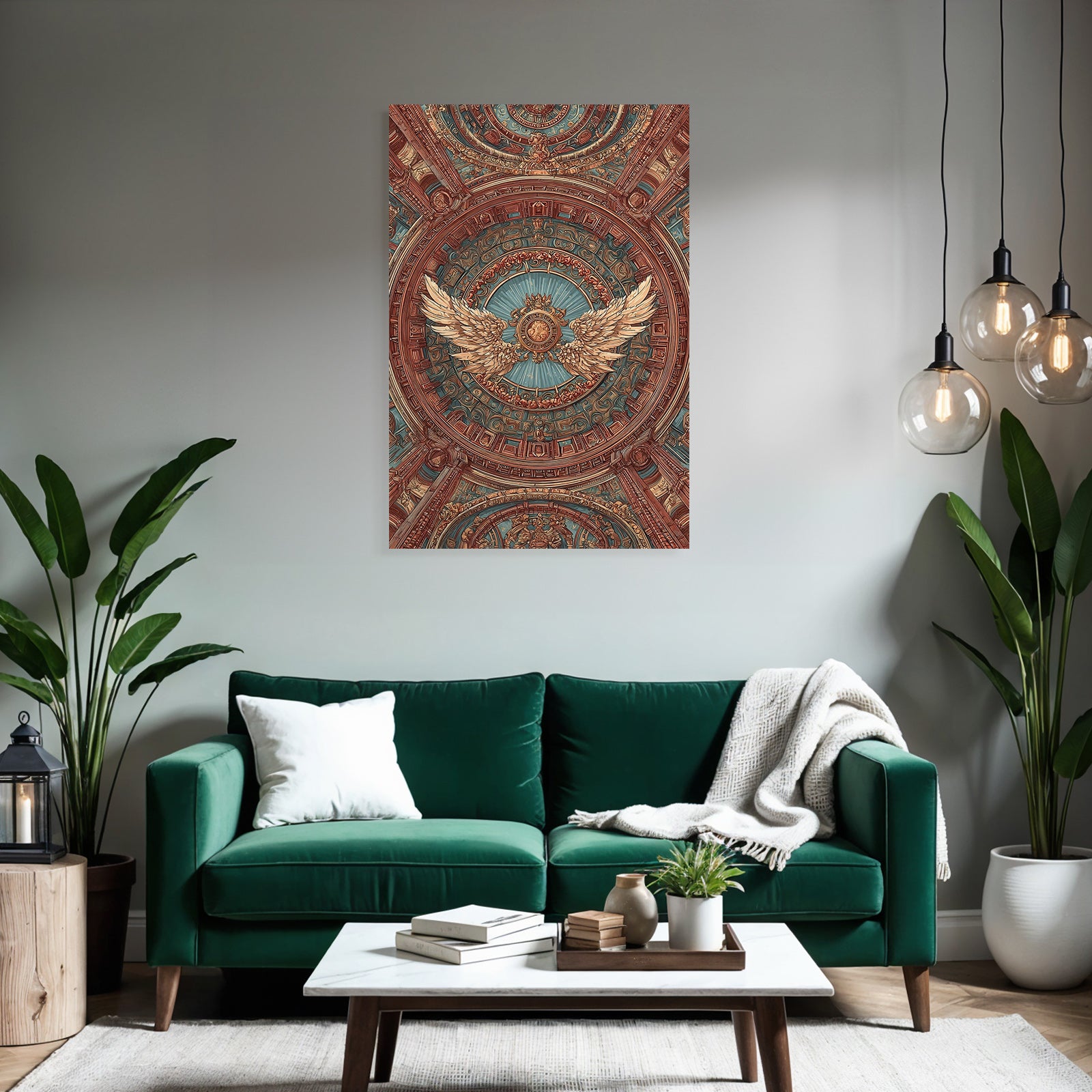 Ornate Decken Design Mit Wingem Emblem E Architektur