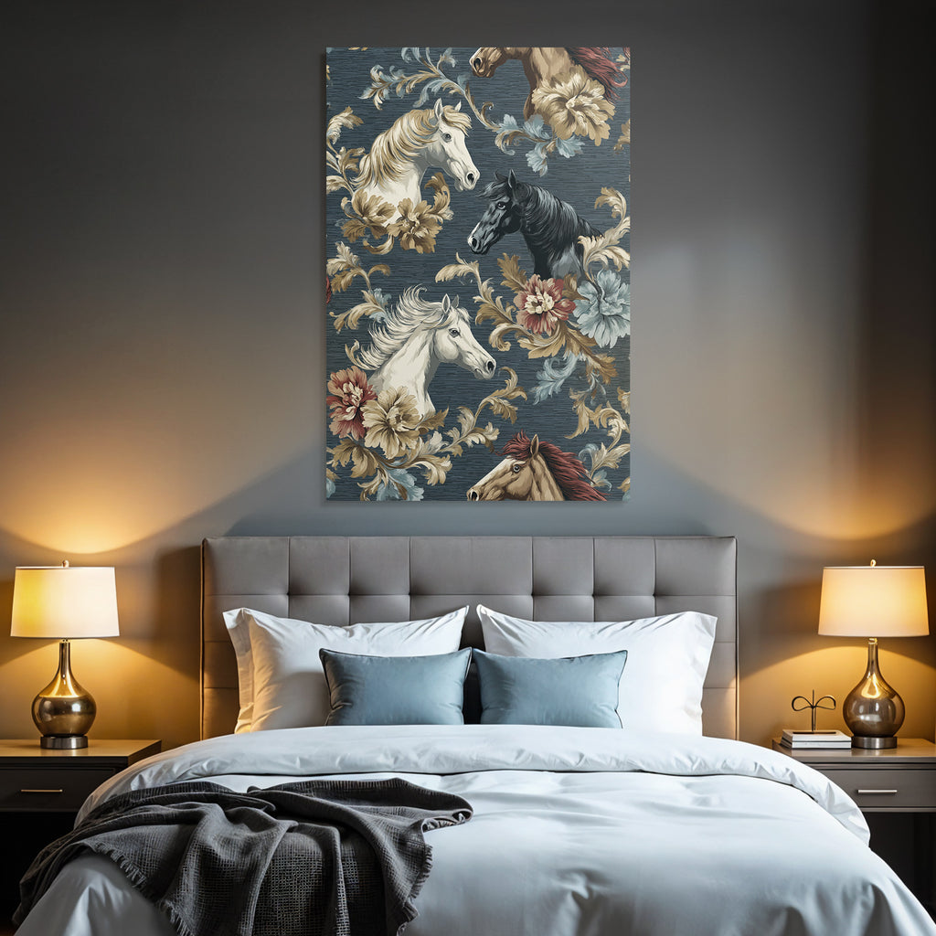 Horse Head Pattern Flora Vintage Design