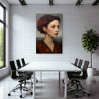 Portrait Der Frau Mit Blumen Im Profil