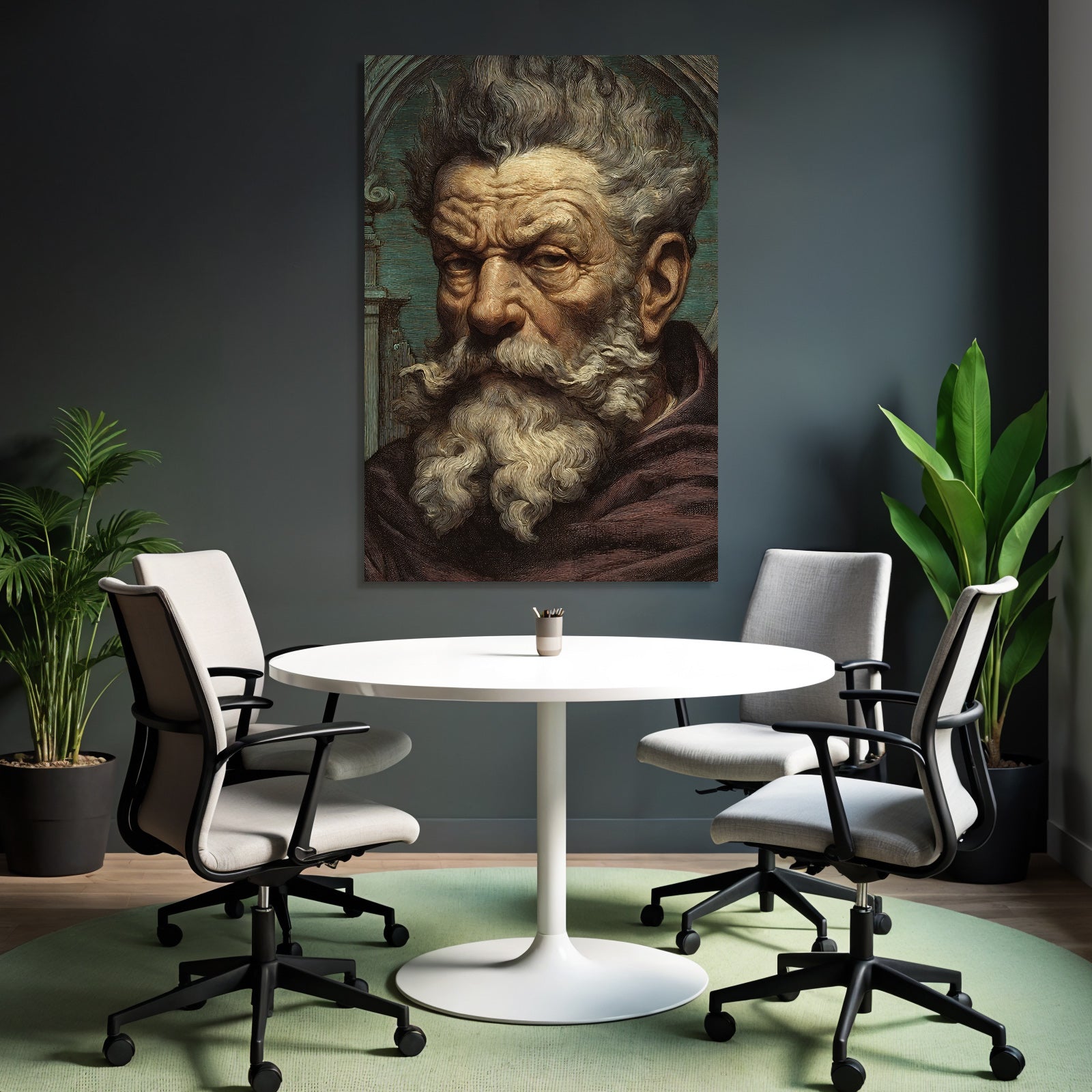 Portrait Eines Aelteren Mannes Mit Distinktivem Bart Und Haar