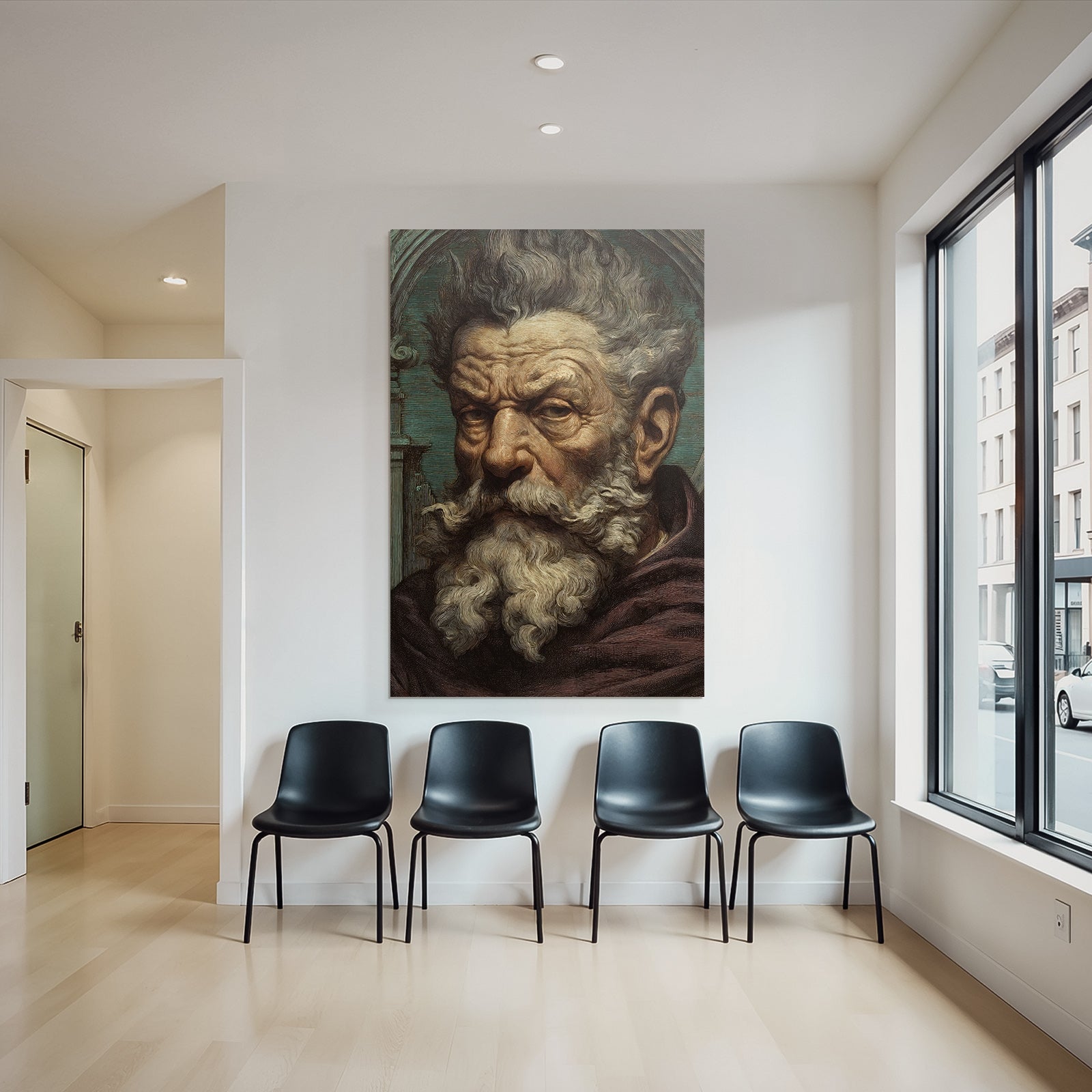 Portrait Eines Aelteren Mannes Mit Distinktivem Bart Und Haar