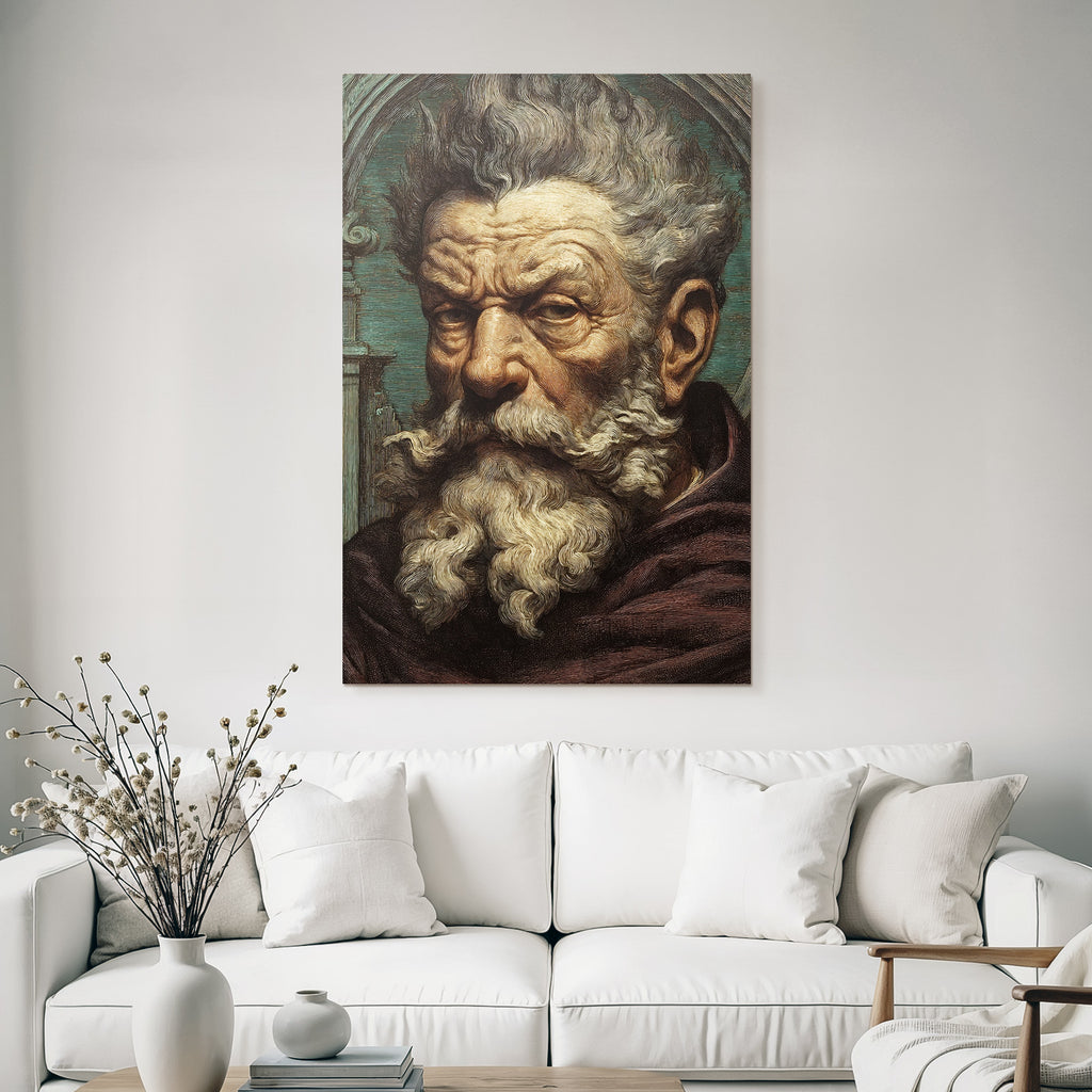 Portrait Eines Aelteren Mannes Mit Distinktivem Bart Und Haar