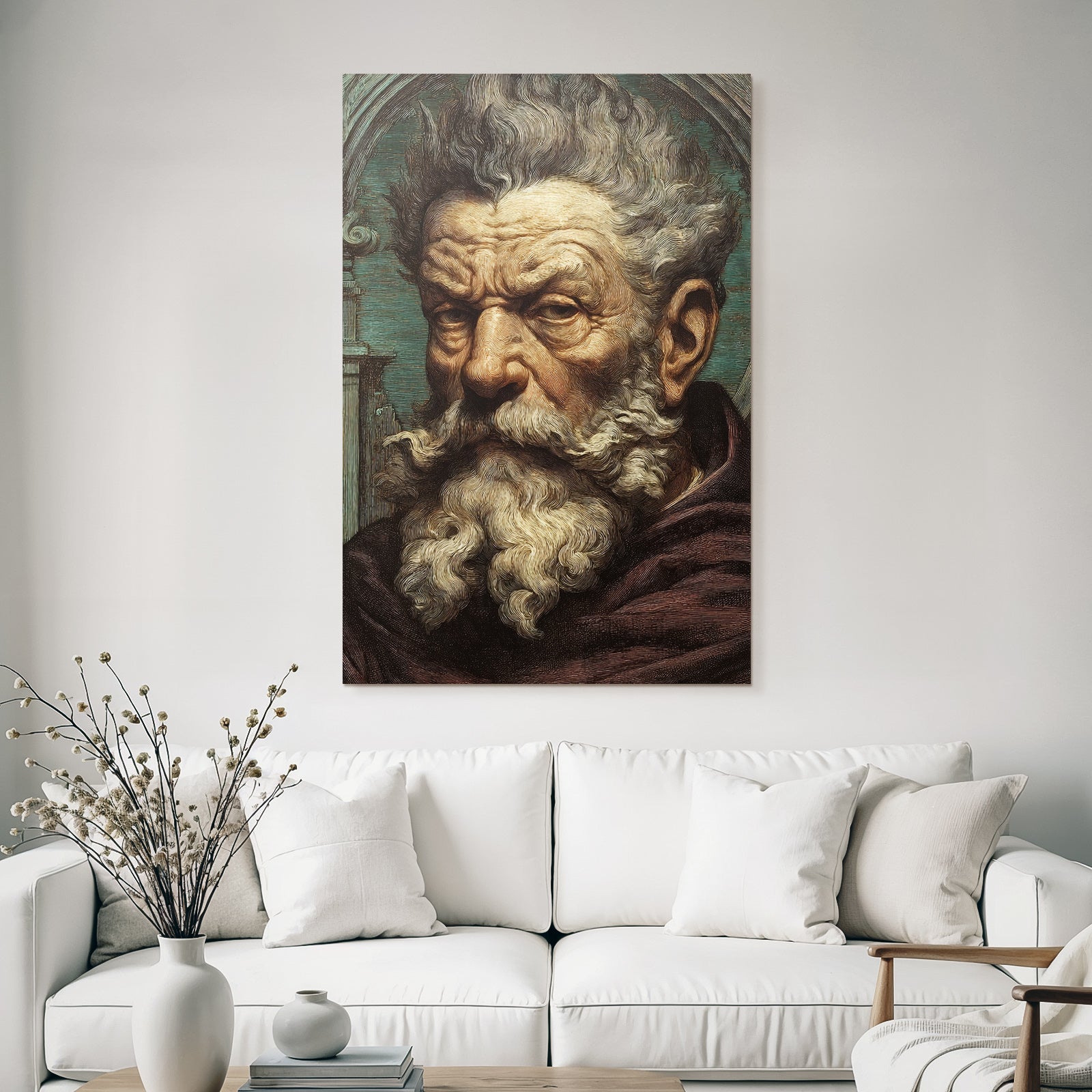 Portrait Eines Aelteren Mannes Mit Distinktivem Bart Und Haar