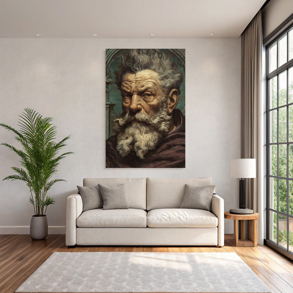 Portrait Eines Aelteren Mannes Mit Distinktivem Bart Und Haar