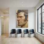 Portrait Eines Mannes Mit Starken Gesichtszuegen Und Texturiertem Stil