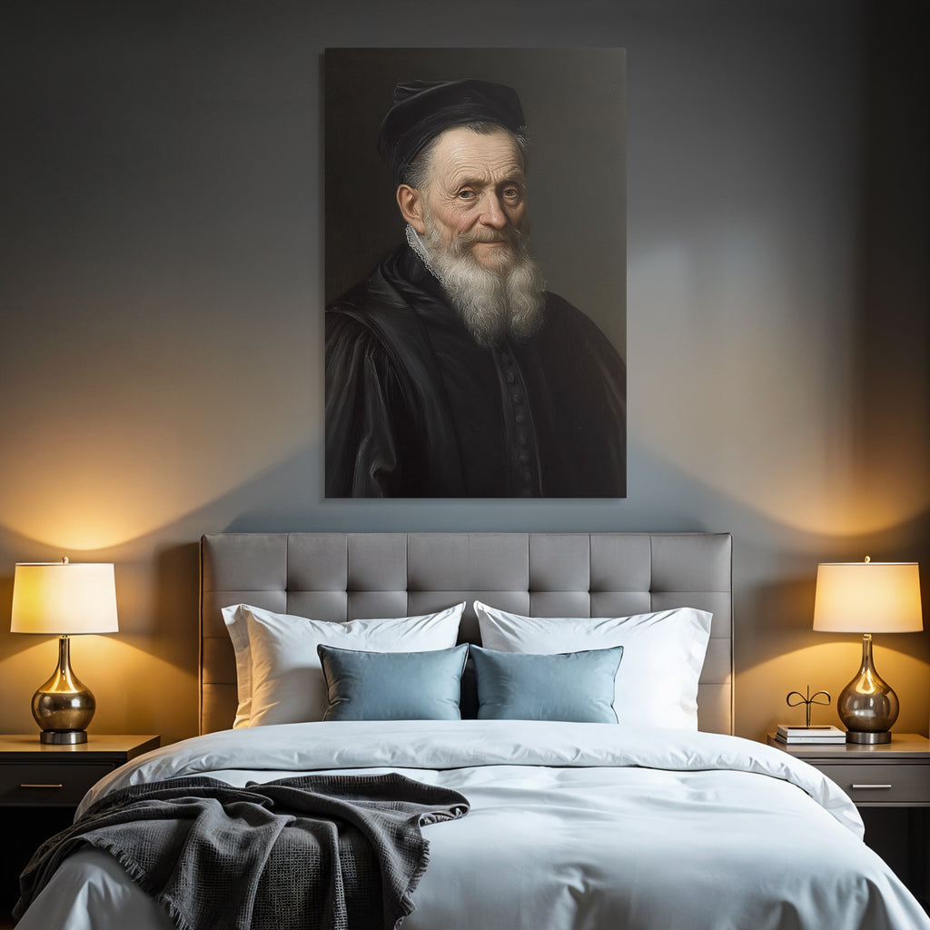 Portrait Einsamer Alter Mann Mit Weiss Haar Und Beard