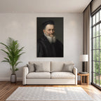 Portrait Einsamer Alter Mann Mit Weiss Haar Und Beard