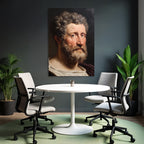 Portrait Von Einem Mann Mit Lockigem Haar Und Bart