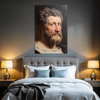 Portrait Von Einem Mann Mit Lockigem Haar Und Bart