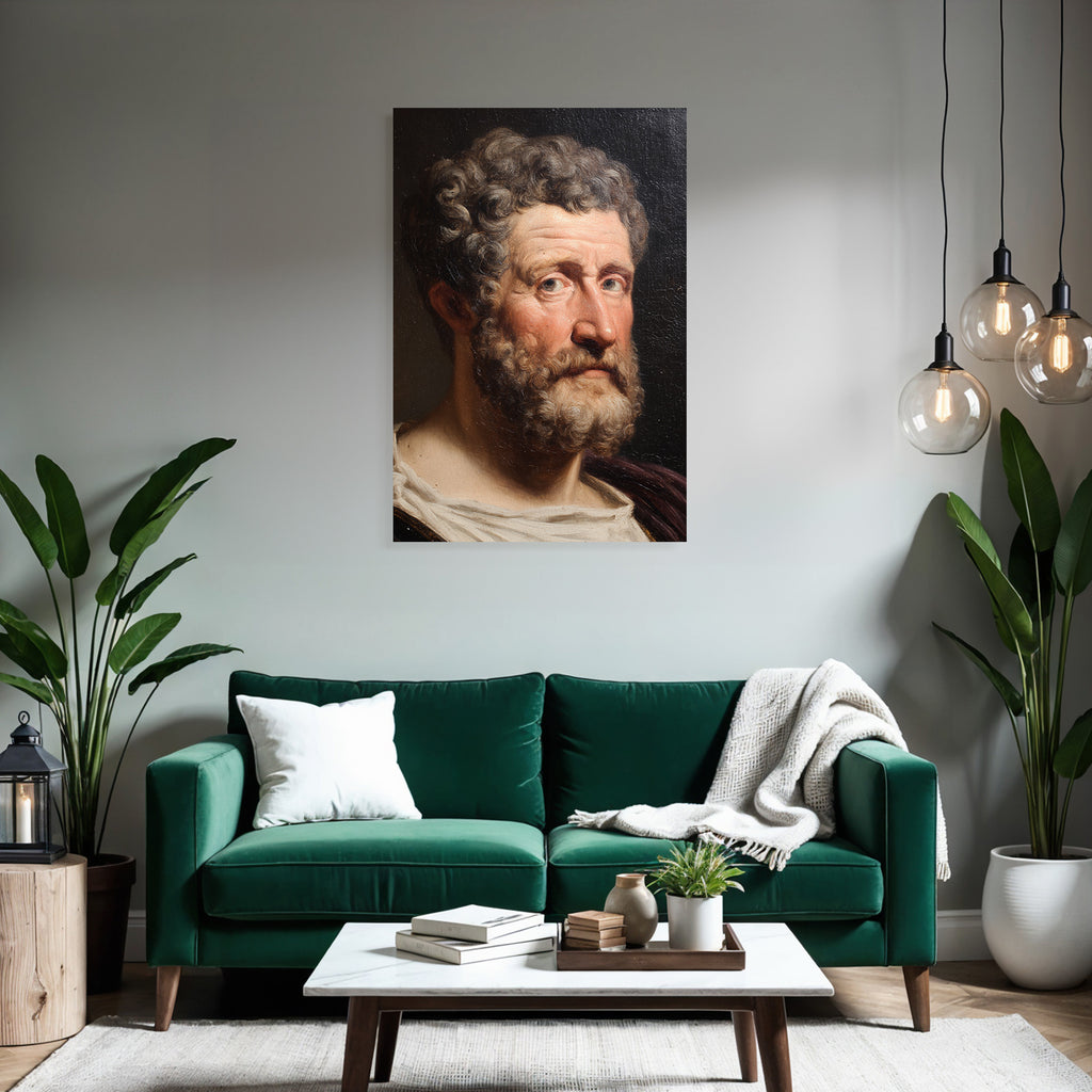 Portrait Von Einem Mann Mit Lockigem Haar Und Bart
