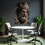 Regales Figuren Mit Krone Detailaufnahme Metallisches Material