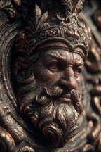 Regales Figuren Mit Krone Detailaufnahme Metallisches Material | Klassisch | Einrichtungsstile