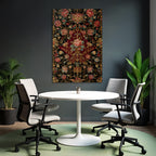 Reich Bestickter Blumenstoff Dunkler Hintergrund