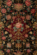 Reich Bestickter Blumenstoff Dunkler Hintergrund | Klassisch | Einrichtungsstile