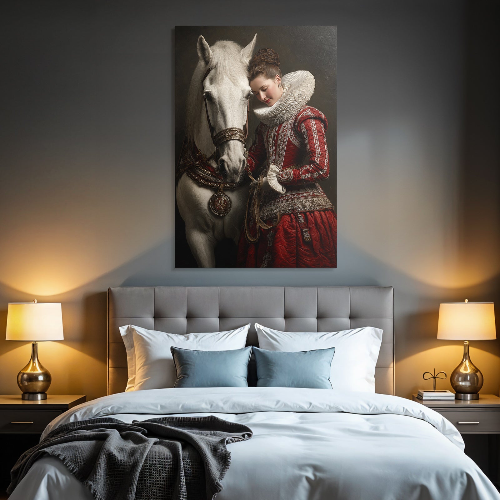 Rochade Und Pferdeliebe Ornate Rotes Kleid Historische Portraitkunst