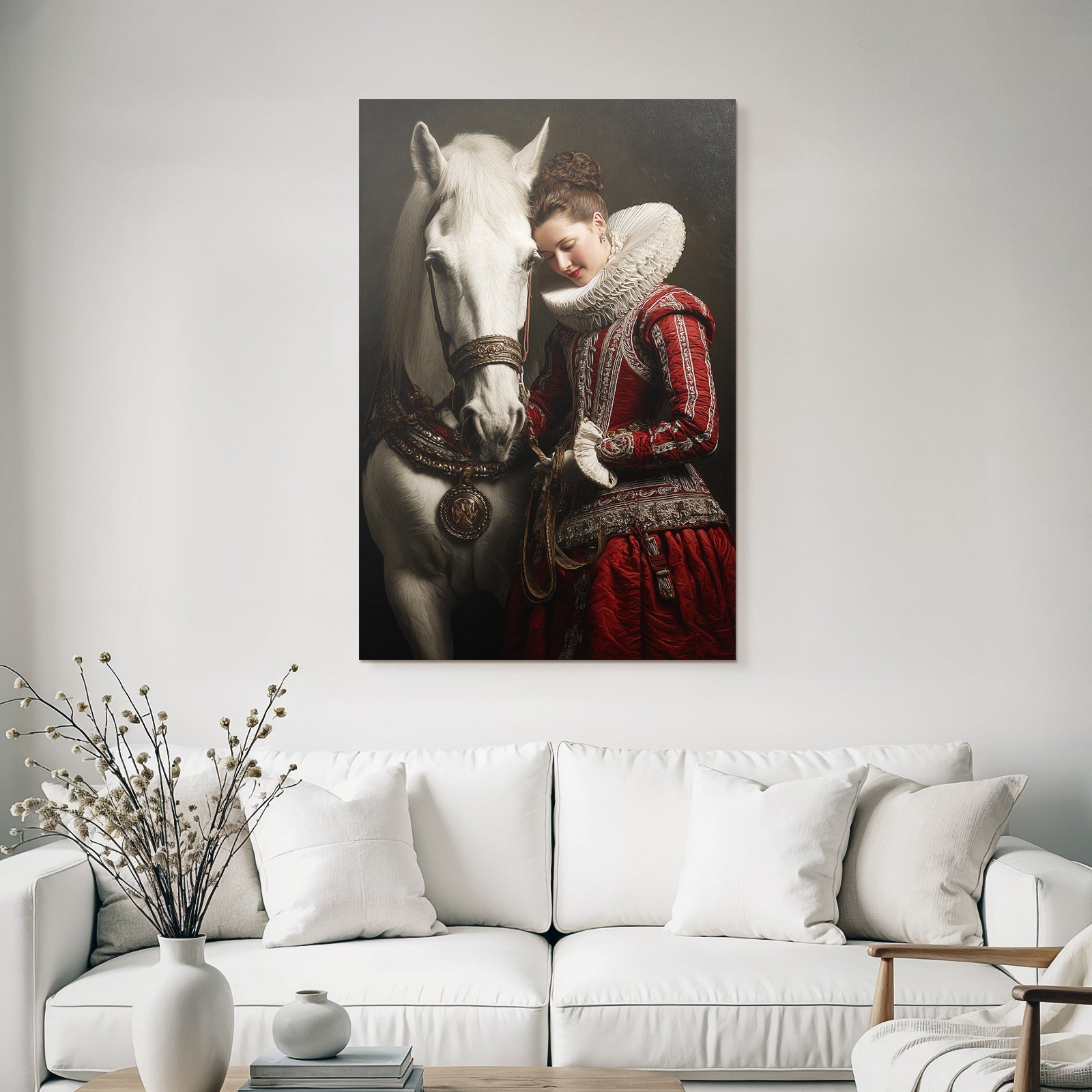 Rochade Und Pferdeliebe Ornate Rotes Kleid Historische Portraitkunst