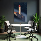 Schloss Im Nebel Mit Rotem Dach Painterly Artwork