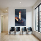 Schloss Im Nebel Mit Rotem Dach Painterly Artwork