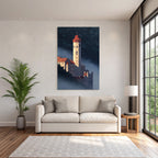 Schloss Im Nebel Mit Rotem Dach Painterly Artwork