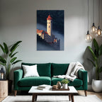 Schloss Im Nebel Mit Rotem Dach Painterly Artwork