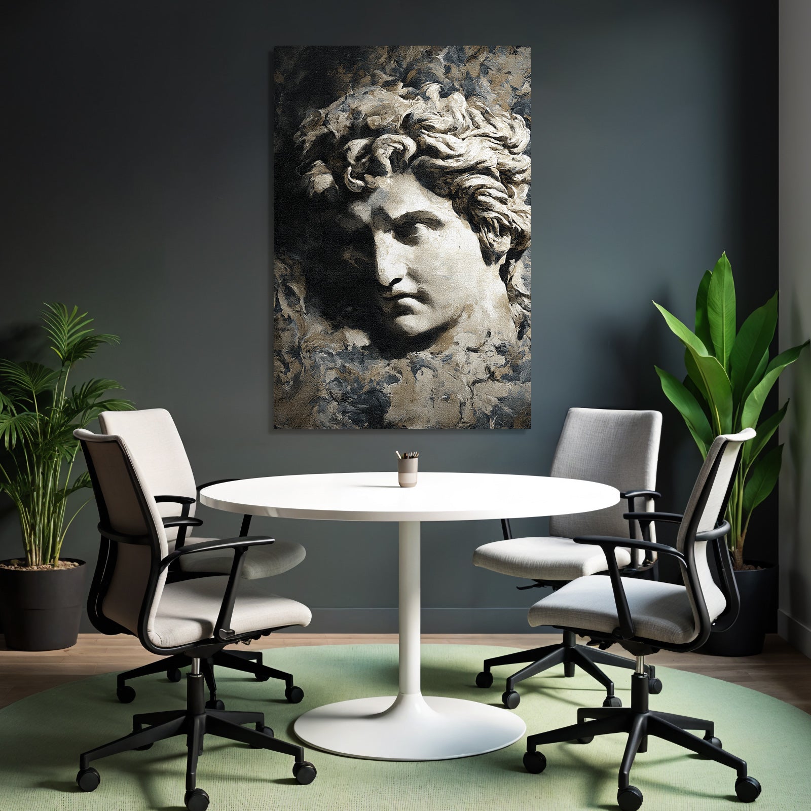Stylisierte Darstellung Eines Menschlichen Kopfes Skulptur Kunst