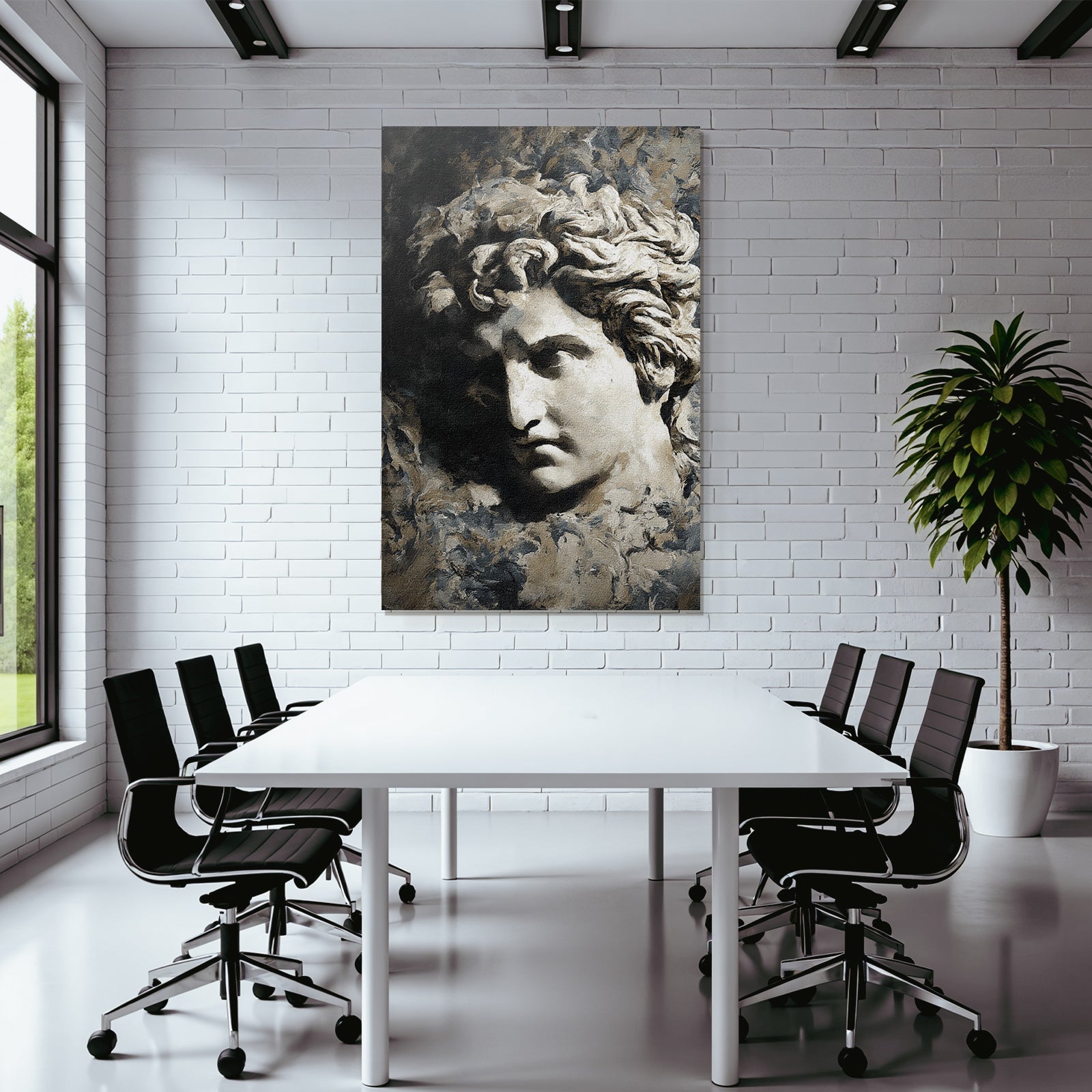 Stylisierte Darstellung Eines Menschlichen Kopfes Skulptur Kunst