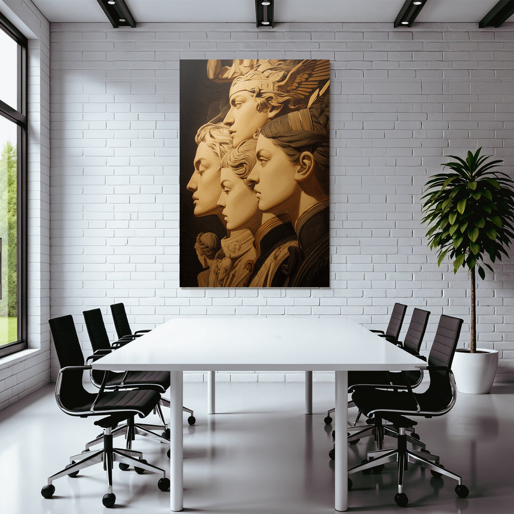 Stylisierte Humanfiguren Mit Intrikaten Haarschnitten Und Kleidung