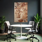 Stylisierte Menschliche Gesichter Mit Folien Und Mustern