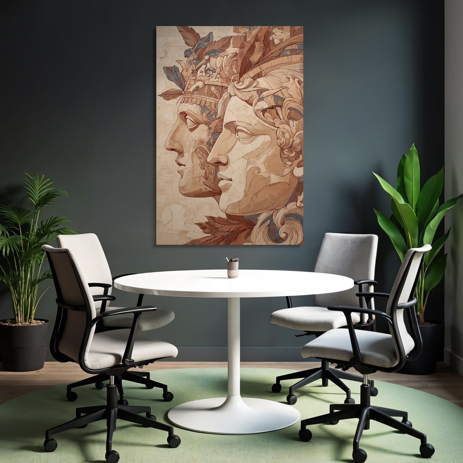 Stylisierte Menschliche Gesichter Mit Folien Und Mustern
