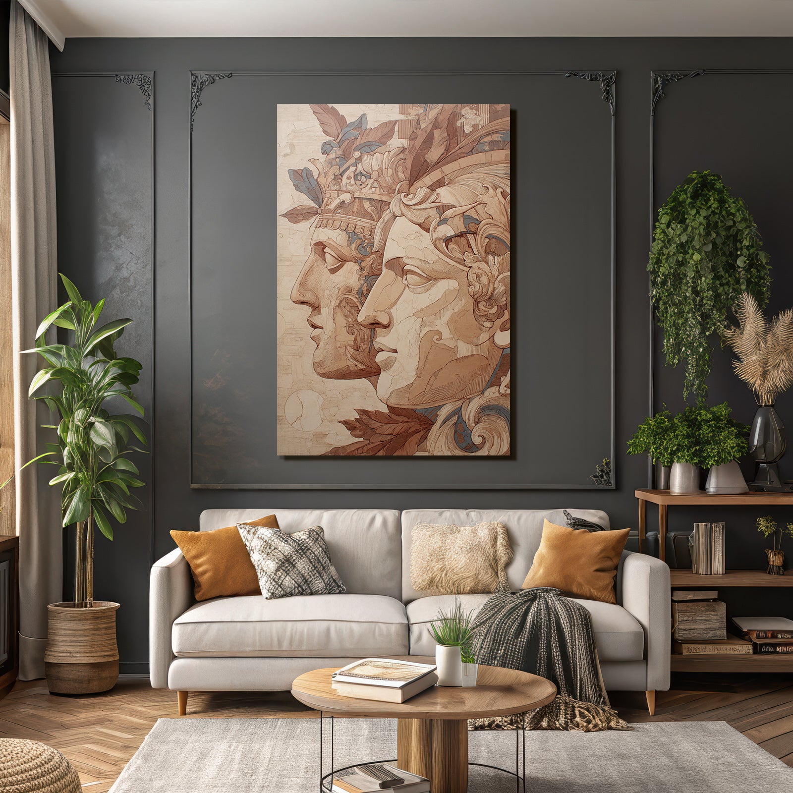Stylisierte Menschliche Gesichter Mit Folien Und Mustern
