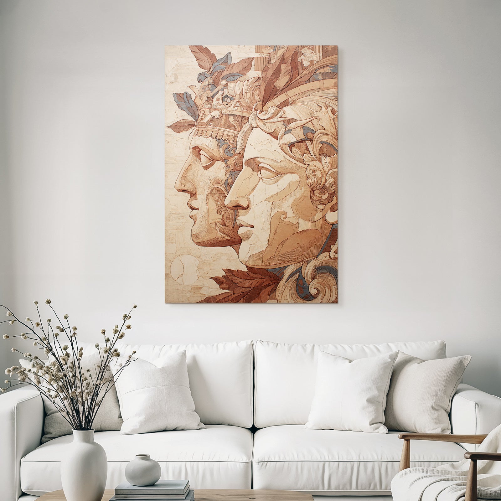 Stylisierte Menschliche Gesichter Mit Folien Und Mustern