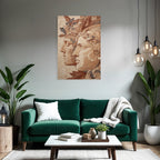 Stylisierte Menschliche Gesichter Mit Folien Und Mustern