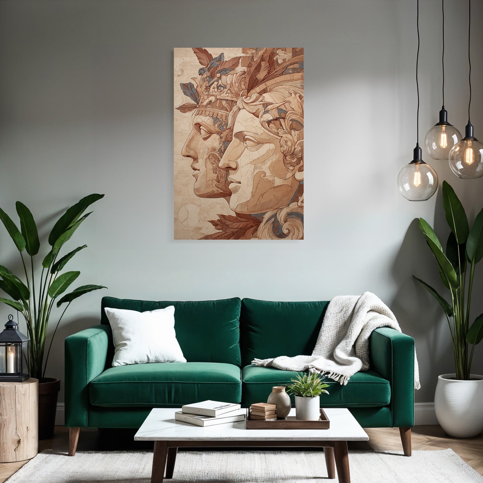 Stylisierte Menschliche Gesichter Mit Folien Und Mustern