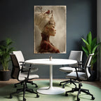 Stylisierte Portait Einer Frau Mit Kronen Haarschmuck Elegante Gestaltung